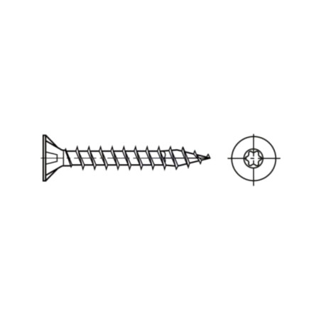 Şurub; pt.lemn; 4x25; Cap: îngropat; Torx®; TX20; SPAX®; Øcap: 8mm