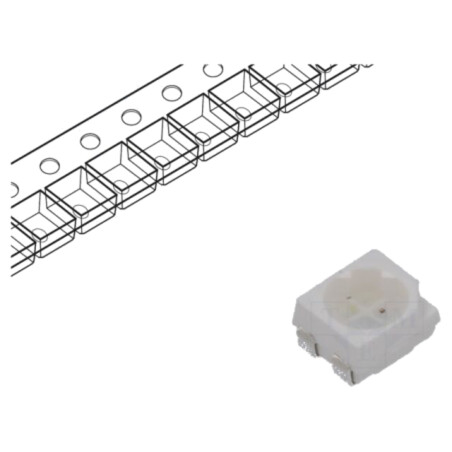 LED; SMD; 3528,PLCC4; roşie/verde; 3,5x2,8x1,9mm; 120/120°; 20mA