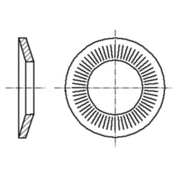 Şaibă; conică; M8; D18mm; h2,35mm; oțel inoxidabil A2; BN 2332