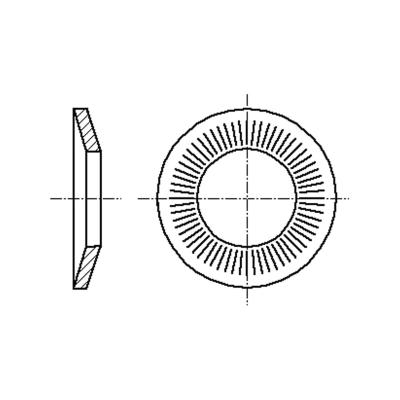 Şaibă; conică; M8; D18mm; h2,35mm; oțel inoxidabil A2; BN 2332 Şaibă; conică; M8; D18mm; h2,35mm; oțel inoxidabil A2; BN 2332