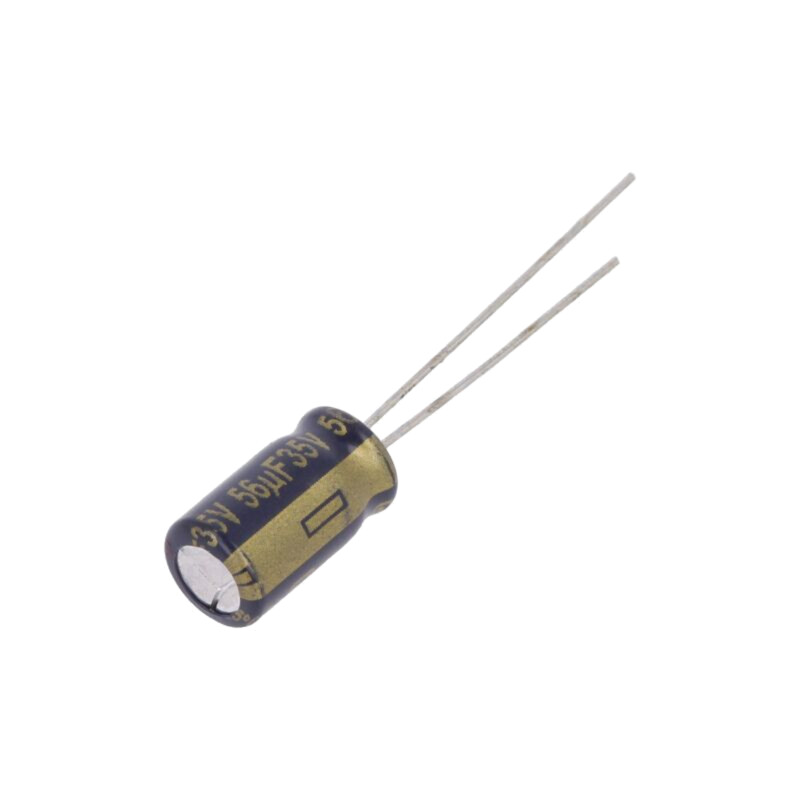 Condensator: electrolitic; low ESR; THT; 56uF; 35VDC; Ø6,3x11,2mm Condensator: electrolitic; low ESR; THT; 56uF; 35VDC; Ø6,3x11,2mm