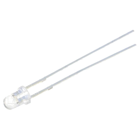 LED; 3mm; roşie; 1120÷1560mcd; 30°; Parte frontală: convex