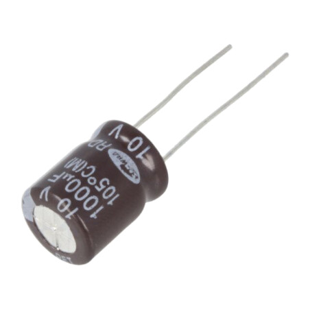 Condensator: electrolitic; THT; 1000uF; 10VDC; Ø10x12,5mm; ±20%