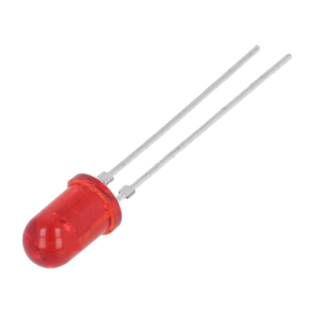 LED; 5mm; roşie; 10÷50mcd; 28°; Parte frontală: convex; 2÷3VDC