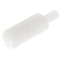 Piuliţă-distanţieră filetată; hexagonală; poliamidă; M3; M3; 13mm