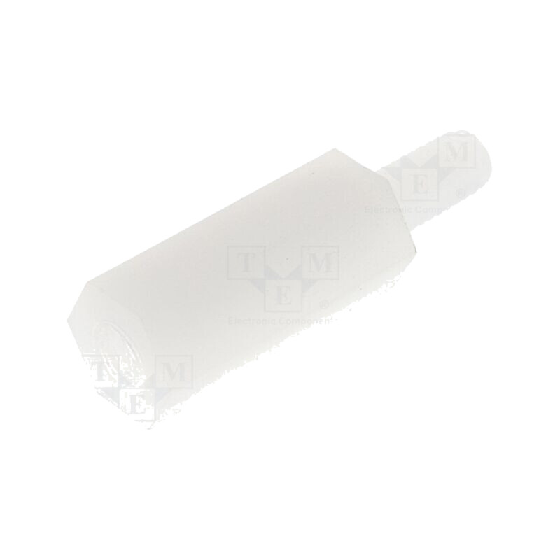 Piuliţă-distanţieră filetată; hexagonală; poliamidă; M3; M3; 13mm Piuliţă-distanţieră filetată; hexagonală; poliamidă; M3; M3; 13mm
