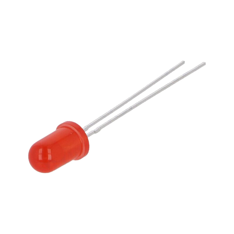 LED; 5mm; roşie; 460÷750mcd; 60°; Parte frontală: convex; Nr.term: 2