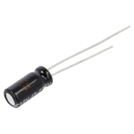 Condensator: electrolitic; THT; 47uF; 35VDC; Ø5x11mm; Raster: 2mm
