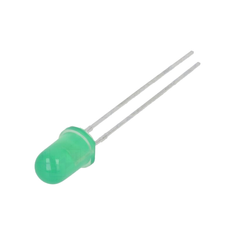 LED; 5mm; verde; 30mcd; 60°; Parte frontală: convex; 2,2÷2,6VDC LED; 5mm; verde; 30mcd; 60°; Parte frontală: convex; 2,2÷2,6VDC