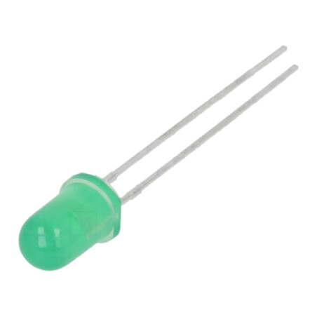 LED; 5mm; verde; 30mcd; 60°; Parte frontală: convex; 2,2÷2,6VDC