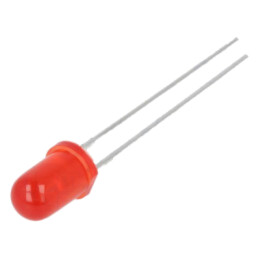 LED; 5mm; roşie; 40mcd; 60°; Parte frontală: convex; 2÷2,5VDC; 105mW