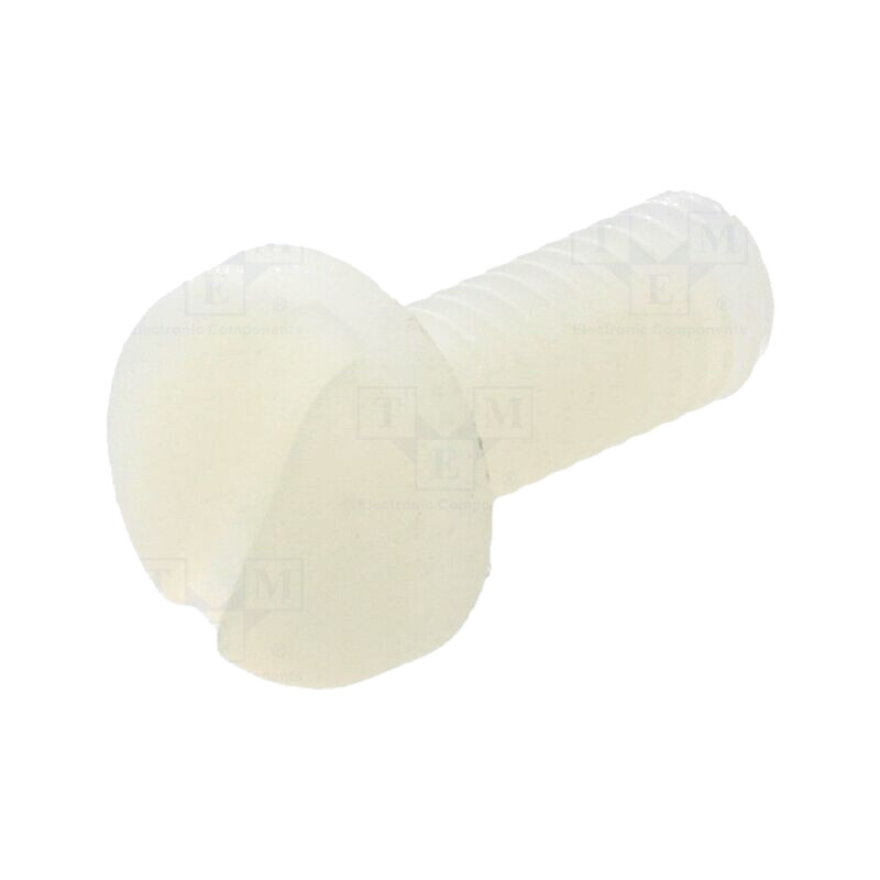 Şurub; M4x10; 0,7; Cap: cap rotund; crestat; 1,3mm; poliamidă Şurub; M4x10; 0,7; Cap: cap rotund; crestat; 1,3mm; poliamidă