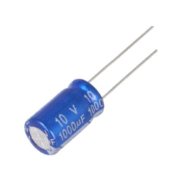Condensator: electrolitic; THT; 1000uF; 10VDC; Ø10x16mm; ±20%