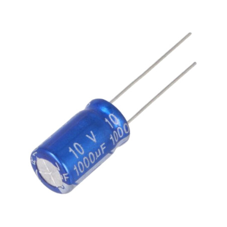 Condensator: electrolitic; THT; 1000uF; 10VDC; Ø10x16mm; ±20%