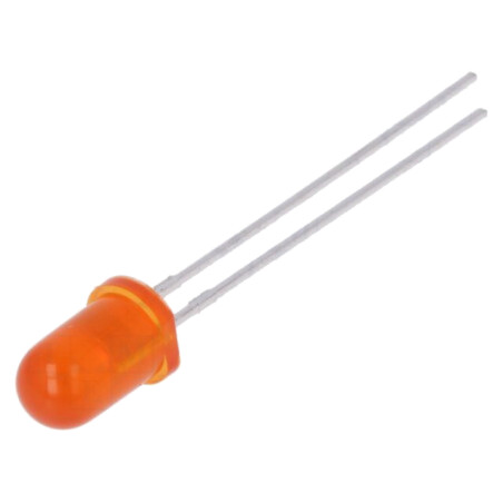 LED; 5mm; portocalie; 20÷45mcd; 30°; Parte frontală: convex