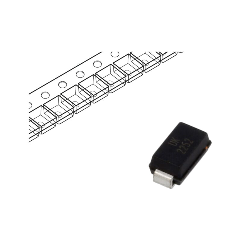 Diodă: TVS; 0,4kW; 15,6÷17,2V; 17,3A; bidirecţională; SMA Diodă: TVS; 0,4kW; 15,6÷17,2V; 17,3A; bidirecţională; SMA
