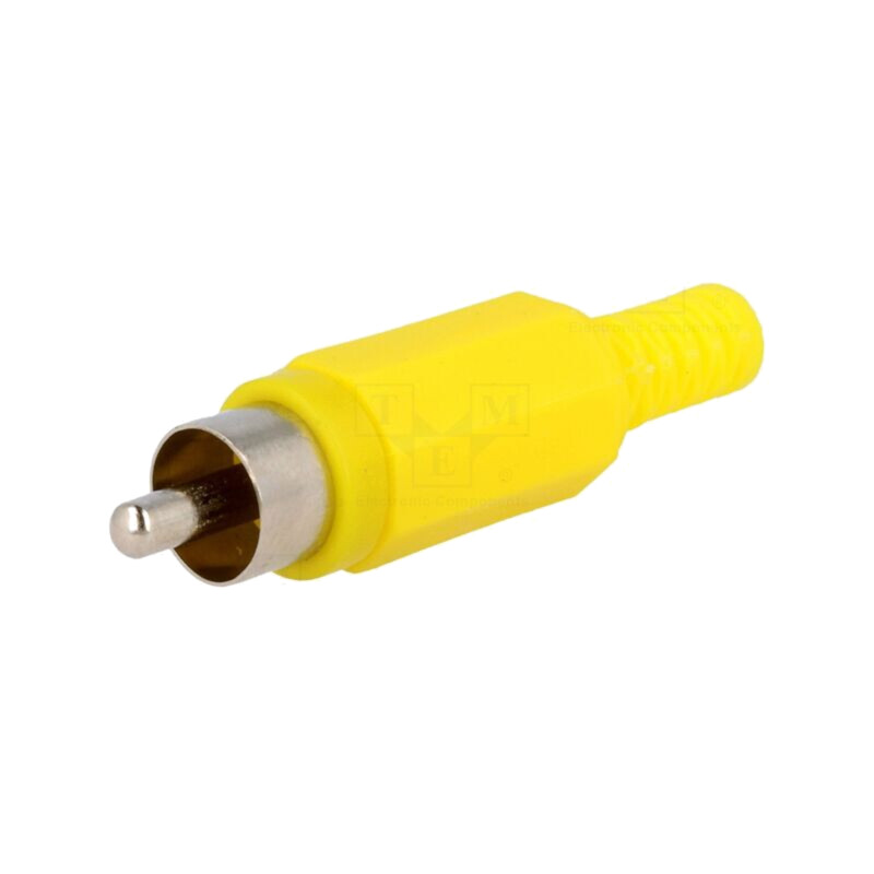 Conector: RCA; mufă; tată; cu manşon; drept; lipire; galben Conector: RCA; mufă; tată; cu manşon; drept; lipire; galben