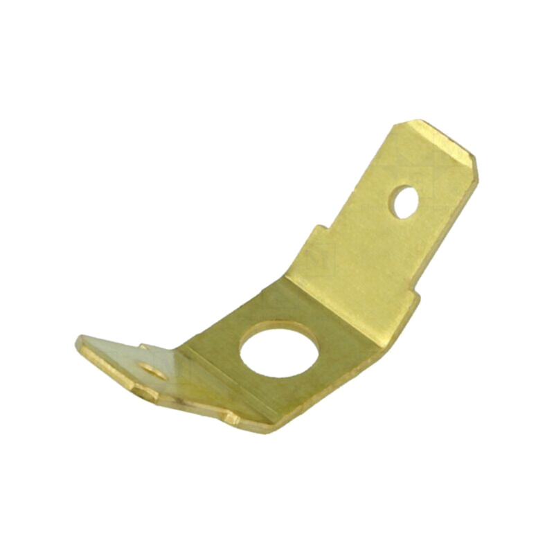 Terminal: plat; 6,3mm; 0,8mm; 2 x tată; M4; neizolat,dublă; alamă Terminal: plat; 6,3mm; 0,8mm; 2 x tată; M4; neizolat,dublă; alamă