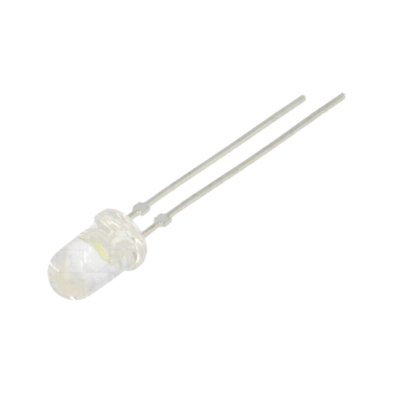LED; 5mm; alb rece; 12000÷18000mcd; 22°; Parte frontală: convex