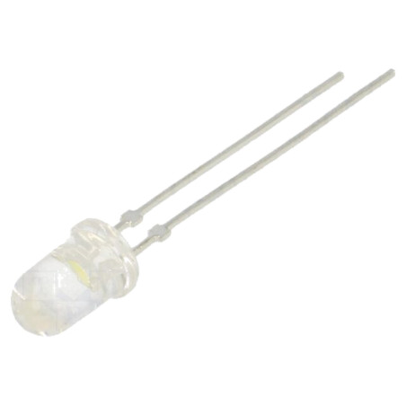 LED; 5mm; alb rece; 12000÷18000mcd; 22°; Parte frontală: convex