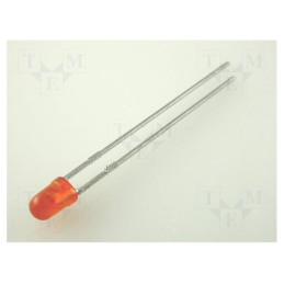 LED; 3mm; portocalie; 8÷50mcd; 60°; Parte frontală: convex