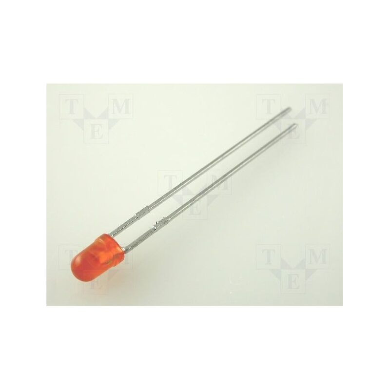 LED; 3mm; portocalie; 8÷50mcd; 60°; Parte frontală: convex