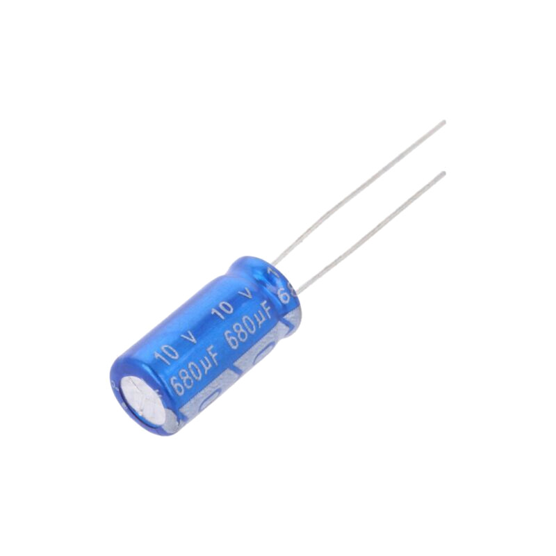 Condensator: electrolitic; THT; 680uF; 10VDC; Ø8x16mm; ±20%; 6000h Condensator: electrolitic; THT; 680uF; 10VDC; Ø8x16mm; ±20%; 6000h