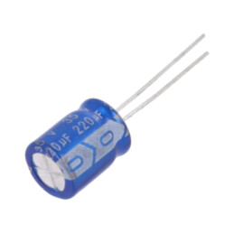 Condensator: electrolitic; THT; 220uF; 35VDC; Ø10x12mm; Raster: 5mm