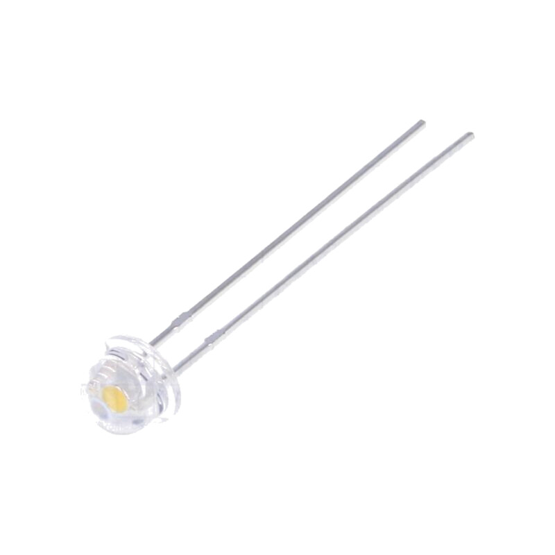 LED; 4,8mm; alb cald; 1300÷2200mcd; 90°; Parte frontală: convex