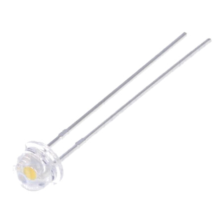 LED; 4,8mm; alb cald; 1300÷2200mcd; 90°; Parte frontală: convex