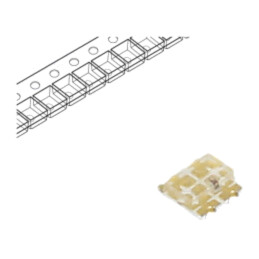 LED; SMD; 0606; RGB; 1,6x1,6x0,7mm; 140°; 20mA; Lentilă: transparent