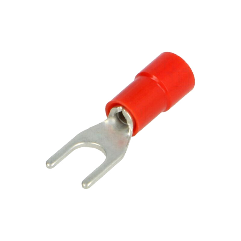 Vârf: furcă; M4; Ø: 4,2mm; 0,25÷1,5mm2; crimpat; pe cablu; izolată Vârf: furcă; M4; Ø: 4,2mm; 0,25÷1,5mm2; crimpat; pe cablu; izolată