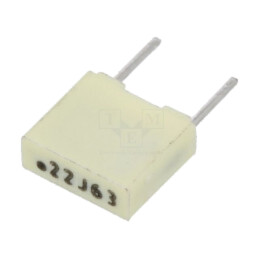 Condensator: cu poliester; 220nF; 40VAC; 63VDC; 5mm; ±5%; -55÷105°C