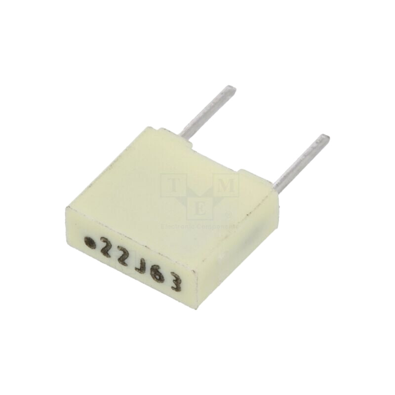 Condensator: cu poliester; 220nF; 40VAC; 63VDC; 5mm; ±5%; -55÷105°C Condensator: cu poliester; 220nF; 40VAC; 63VDC; 5mm; ±5%; -55÷105°C