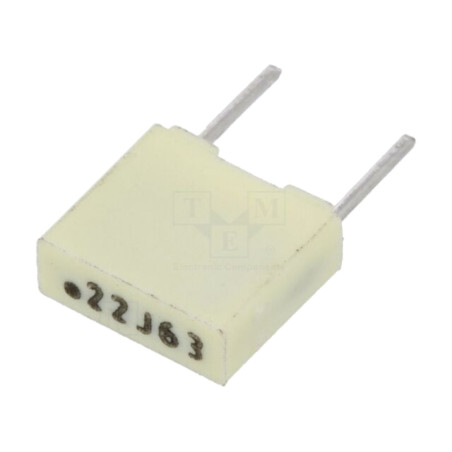 Condensator: cu poliester; 220nF; 40VAC; 63VDC; 5mm; ±5%; -55÷105°C