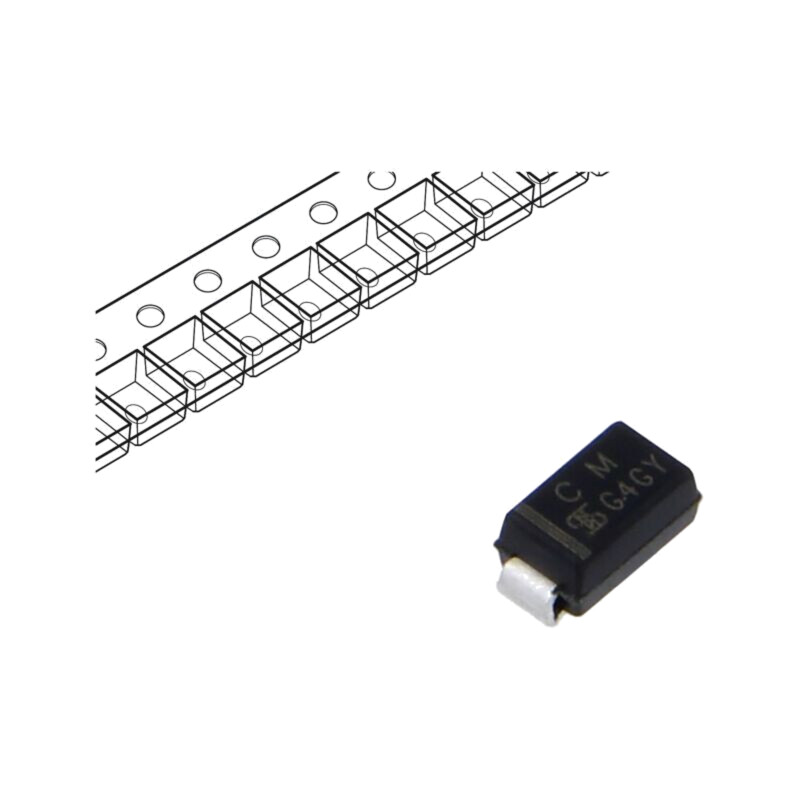 Diodă: TVS; 0,4kW; 36,7V; 7,5A; unidirecţională; ±5%; SMA; SMAJ Diodă: TVS; 0,4kW; 36,7V; 7,5A; unidirecţională; ±5%; SMA; SMAJ