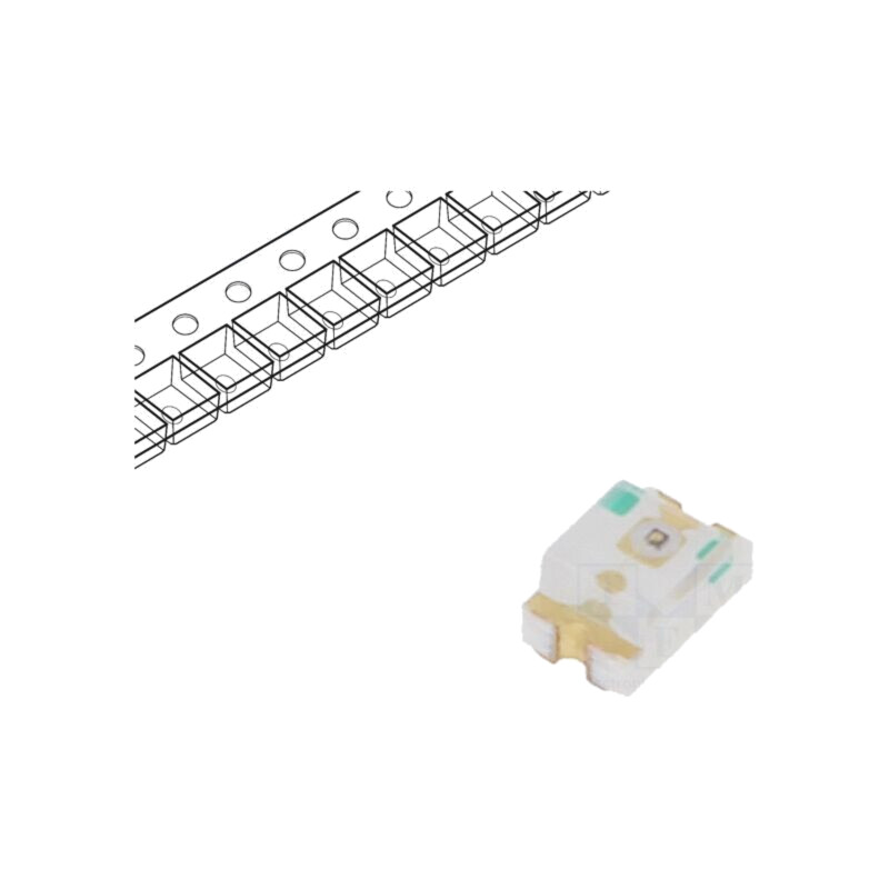LED; SMD; 0805; galbenă; 40÷62mcd; 2x1,25x1mm; 140°; 20mA; λd: 589nm LED; SMD; 0805; galbenă; 40÷62mcd; 2x1,25x1mm; 140°; 20mA; λd: 589nm