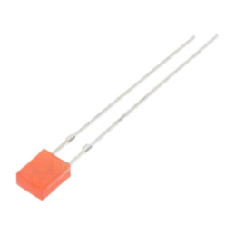 LED; dreptunghiulară; 2x4x5mm; roşie; 100÷150mcd; 100°; 20mA