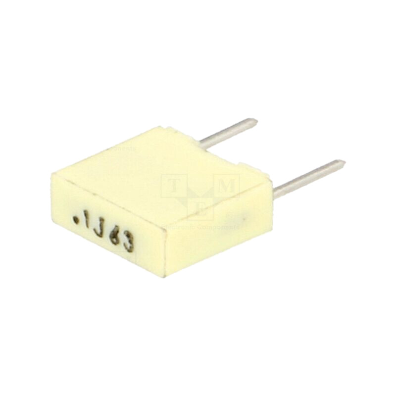 Condensator: cu poliester; 100nF; 40VAC; 63VDC; 5mm; ±5%; -55÷105°C Condensator: cu poliester; 100nF; 40VAC; 63VDC; 5mm; ±5%; -55÷105°C