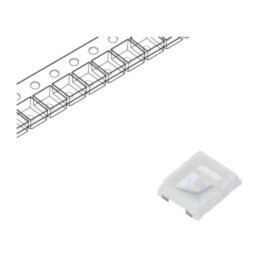 LED; SMD; 2835,PLCC2; albastru; 8÷16lm; 2,8x3,5x0,8mm; 120°; 150mA