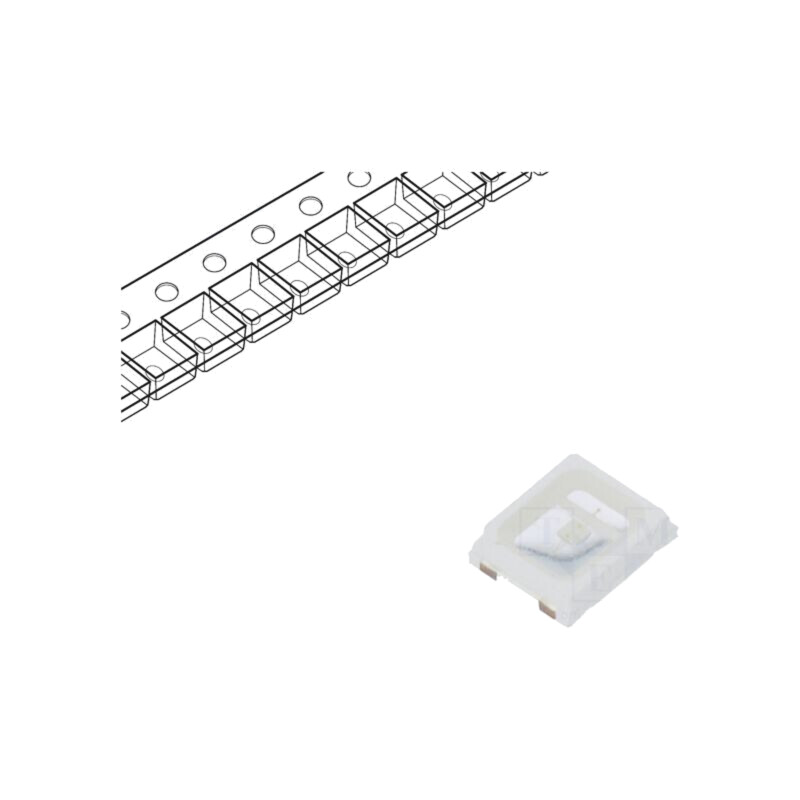 LED; SMD; 2835,PLCC2; albastru; 8÷16lm; 2,8x3,5x0,8mm; 120°; 150mA LED; SMD; 2835,PLCC2; albastru; 8÷16lm; 2,8x3,5x0,8mm; 120°; 150mA