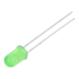 LED; 5mm; galben-verde; 100mcd; 25°; Parte frontală: convex; 2,4VDC