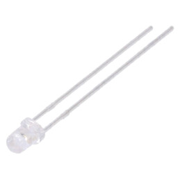 LED; 3mm; albastru; 2200÷3800mcd; 30°; Parte frontală: convex
