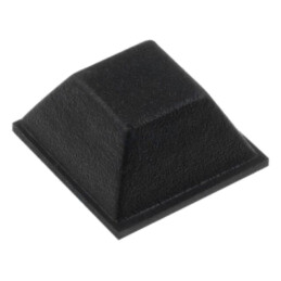 Picioruş autoadeziv; neagră; gumă; A: 12,7mm; B: 7mm; C: 6mm