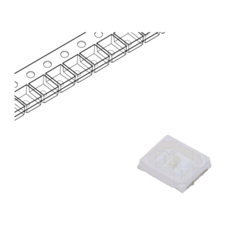 LED; SMD; 2835,PLCC2; albastru; 1700÷2200mcd; 2,8x3,5x0,7mm; 120°