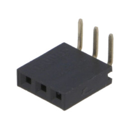 Conector: şiruri pini; soclu; mamă; PIN: 3; în unghi 90°; 2,54mm