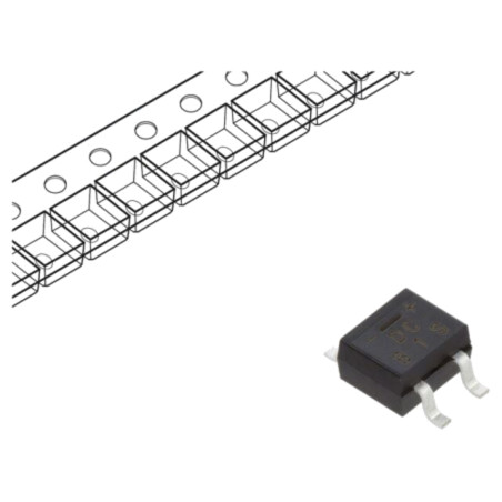 Punte redresoare: monofazat; 100V; If: 0,5A; Ifsm: 30A; DB-1MS; SMT