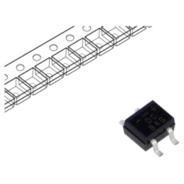 Punte redresoare: monofazat; 400V; If: 0,5A; Ifsm: 30A; DB-1MS; SMT