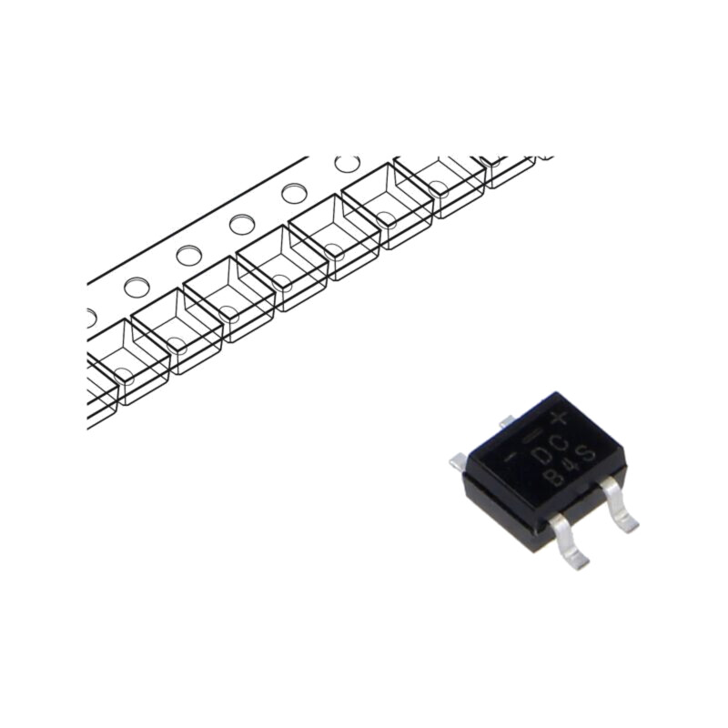 Punte redresoare: monofazat; 400V; If: 0,5A; Ifsm: 30A; DB-1MS; SMT Punte redresoare: monofazat; 400V; If: 0,5A; Ifsm: 30A; DB-1MS; SMT