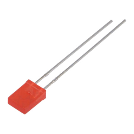 LED; dreptunghiulară; 5x2x7,05mm; roşie; 45÷90mcd; 130°; 20mA